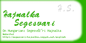 hajnalka segesvari business card